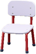 The White & Red version of School Chair