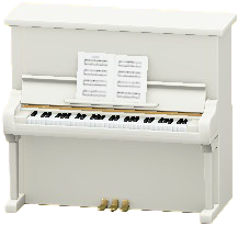 The White version of Upright Piano