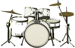 The Pearl White version of Drum Set