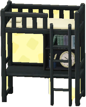 The Black (Bed) version of Loft Bed with Desk