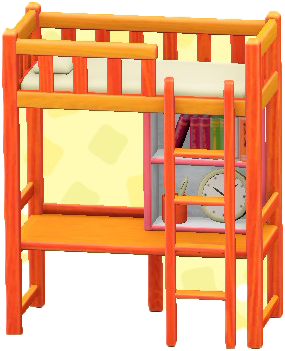 The Orange (Bed) version of Loft Bed with Desk