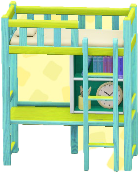The Light Blue (Bed) version of Loft Bed with Desk