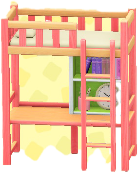 The Pink (Bed) version of Loft Bed with Desk