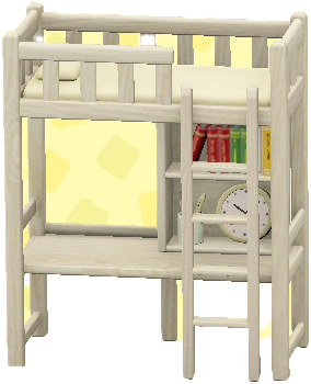 The White (Bed) version of Loft Bed with Desk