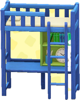The Blue (Bed) version of Loft Bed with Desk