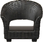 The Black version of Rattan Armchair