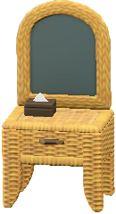 The Light Brown version of Rattan Vanity