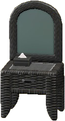 The Black version of Rattan Vanity