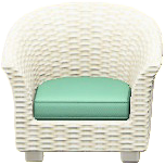 The White version of Rattan Armchair