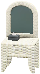 The White version of Rattan Vanity