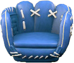 The Blue version of Throwback Mitt Chair