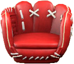 The Red version of Throwback Mitt Chair