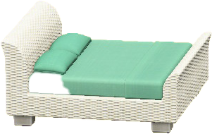 The White version of Rattan Bed