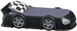 The Black version of Throwback Race-Car Bed