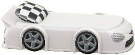 The White version of Throwback Race-Car Bed