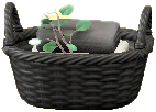 The Black version of Rattan Towel Basket
