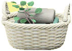 The White version of Rattan Towel Basket