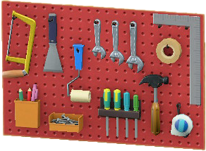 The Red version of Wall-Mounted Tool Board