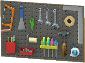 The Black version of Wall-Mounted Tool Board