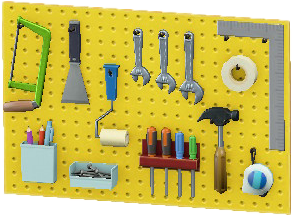 The Yellow version of Wall-Mounted Tool Board
