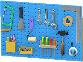 The Blue version of Wall-Mounted Tool Board