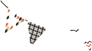 The Orange & Black version of Party Garland