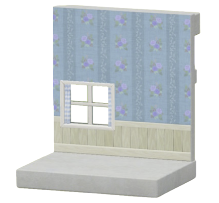 ACNH - Blue Blossoming Wall Image