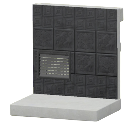 ACNH - Black Botanical-Tile Wall Image