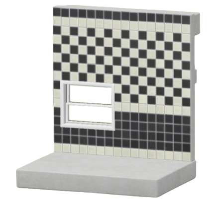 ACNH - Black Two-Toned Tile Wall Image