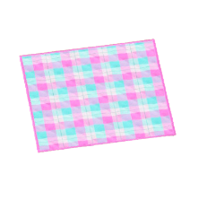 ACNH - Peach Checked Rug Image
