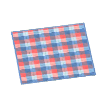 ACNH - Red-And-Blue Checked Rug Image